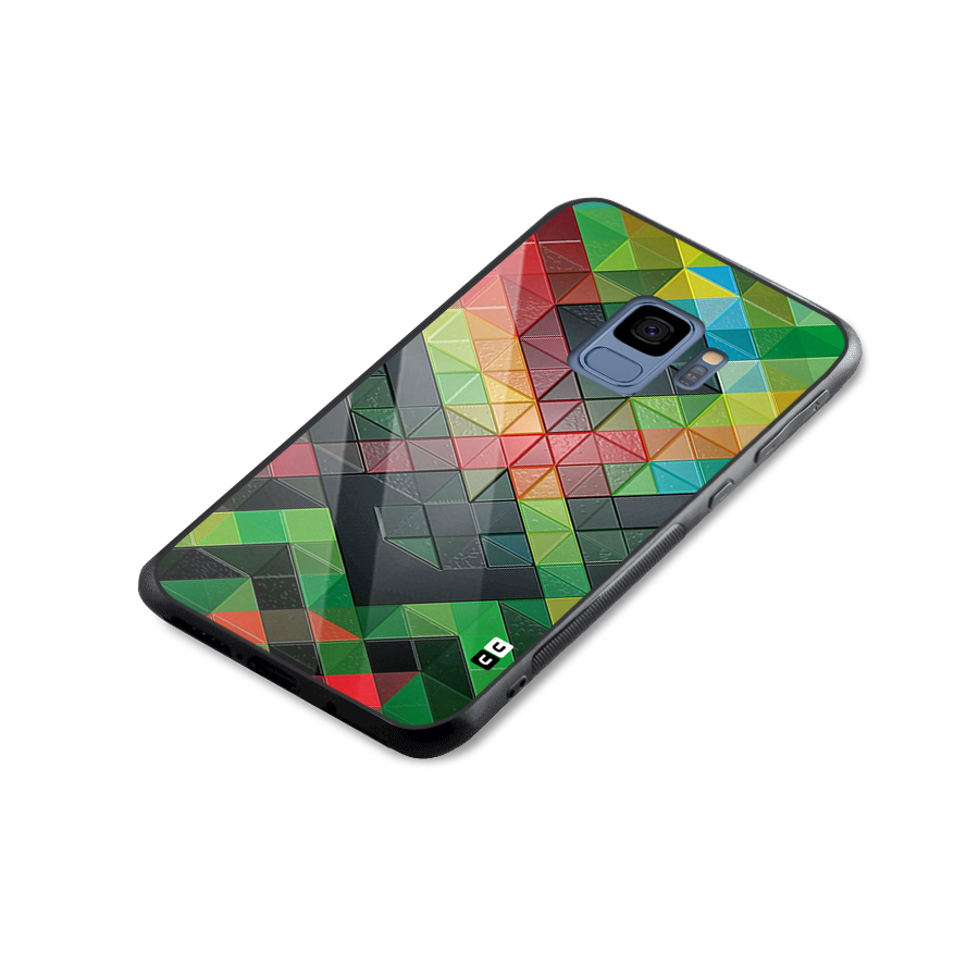 Too Much Colors Pattern Glass Back Case for Galaxy S9
