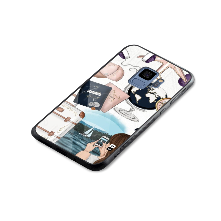 Travel Diaries Glass Back Case for Galaxy S9