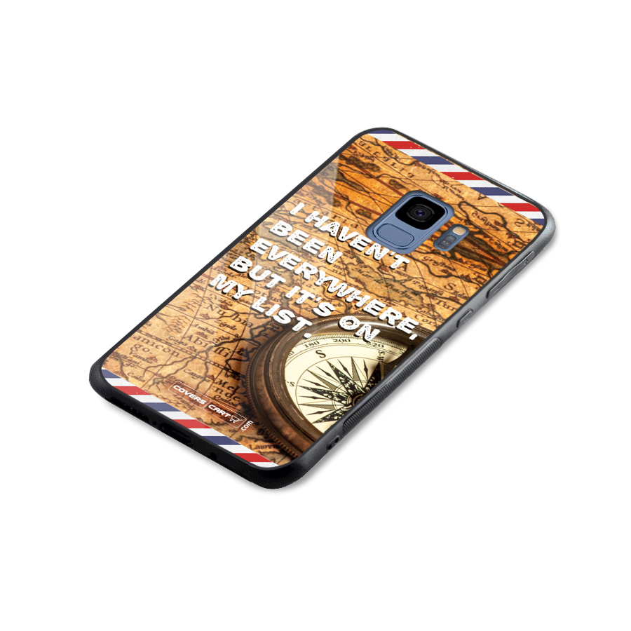 Travel Map Glass Back Case for Galaxy S9