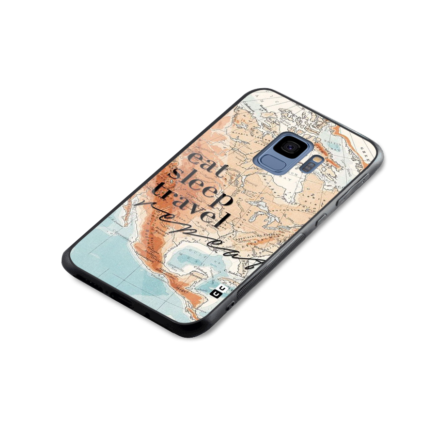 Travel Repeat Glass Back Case for Galaxy S9