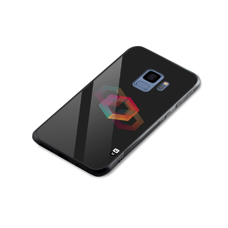 Tri-hexa Colours Glass Back Case for Galaxy S9