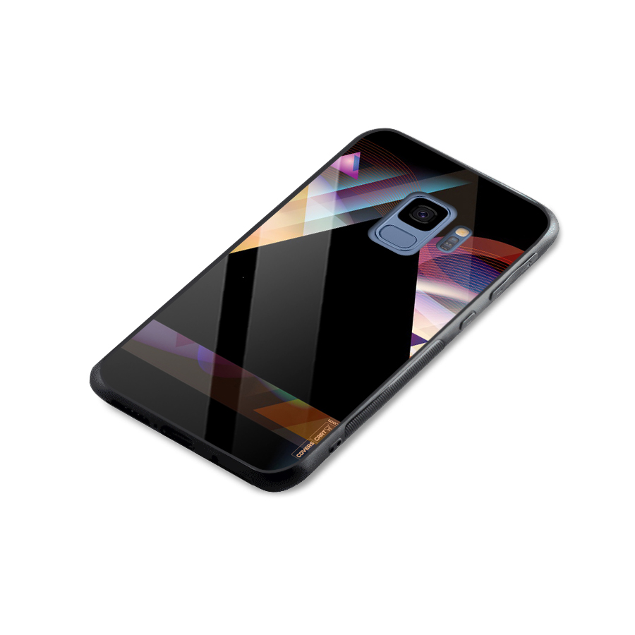 Triangle Black Abstract Glass Back Case for Galaxy S9