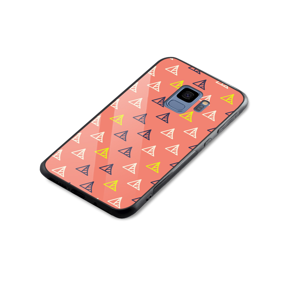 Triangular Boho Pattern Glass Back Case for Galaxy S9