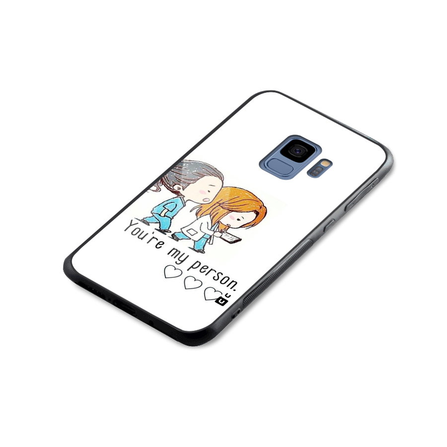 Two Friends In Coat Glass Back Case for Galaxy S9