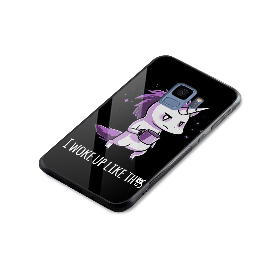 Unicorn Morning Glass Back Case for Galaxy S9