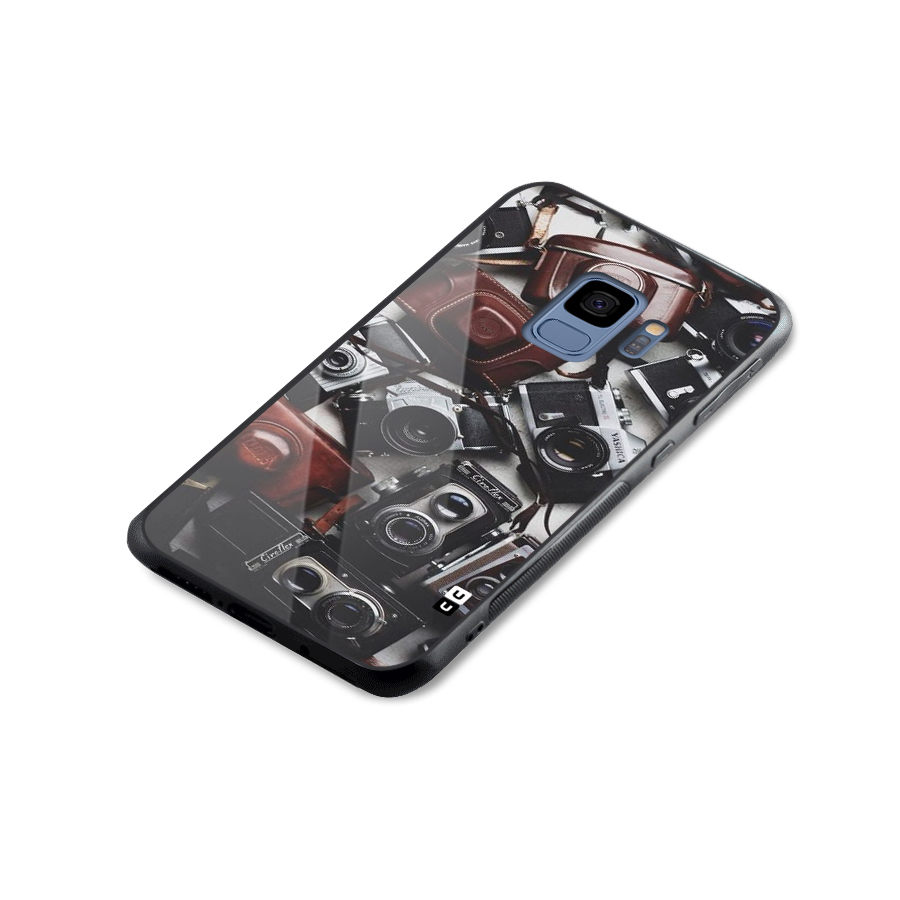 Vintage Beauty Shutter Glass Back Case for Galaxy S9