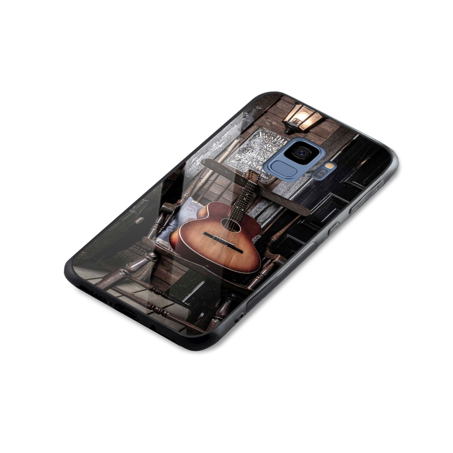 Vintage Chair Guitar Glass Back Case for Galaxy S9
