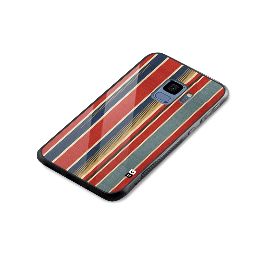 Vintage Disort Stripes Glass Back Case for Galaxy S9