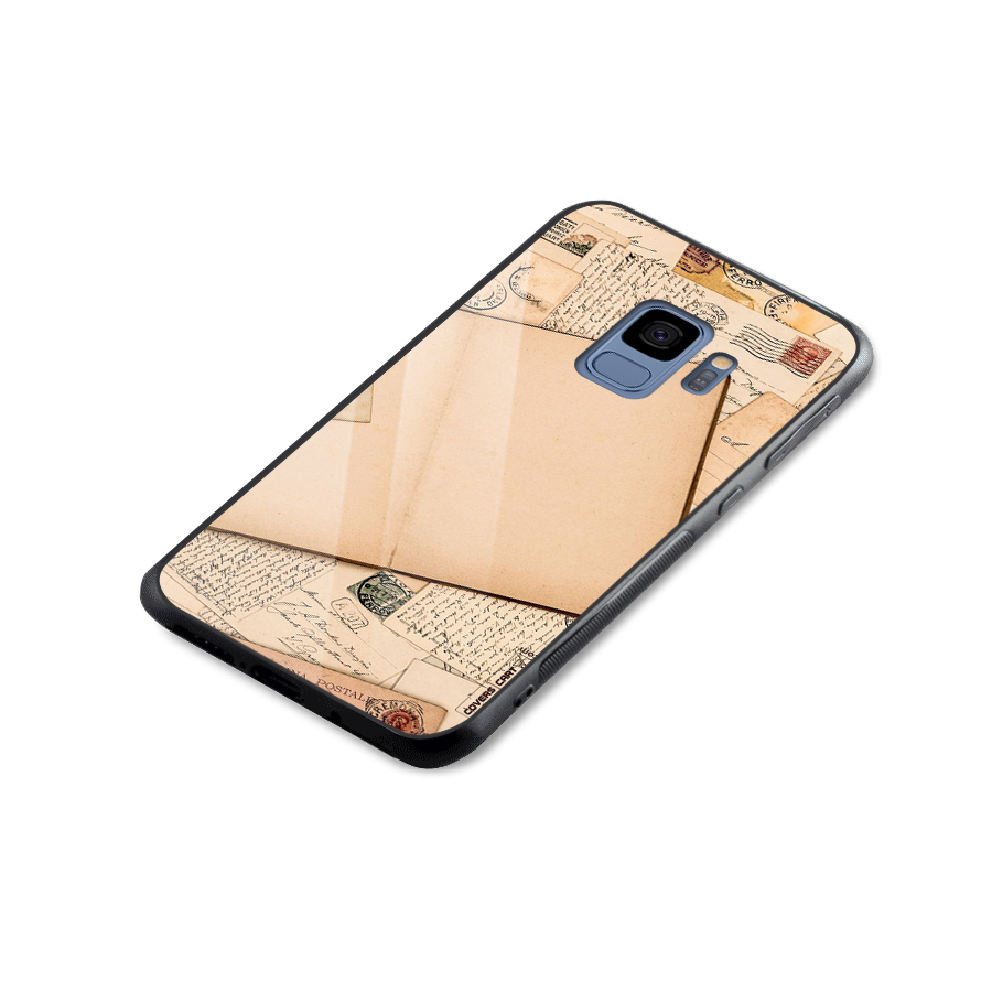 Vintage Journal Glass Back Case for Galaxy S9