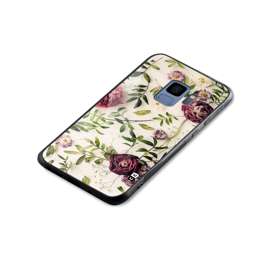 Vintage Rust Floral Glass Back Case for Galaxy S9
