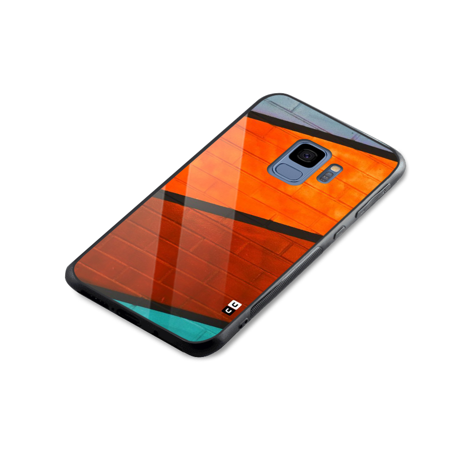 Wall Diagonal Stripes Glass Back Case for Galaxy S9