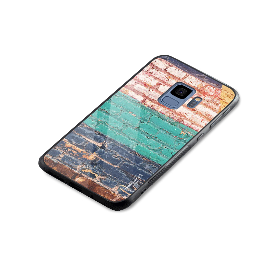 Wall Grafitty Glass Back Case for Galaxy S9