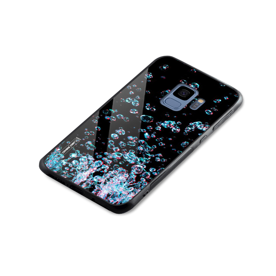 Water Droplets Glass Back Case for Galaxy S9