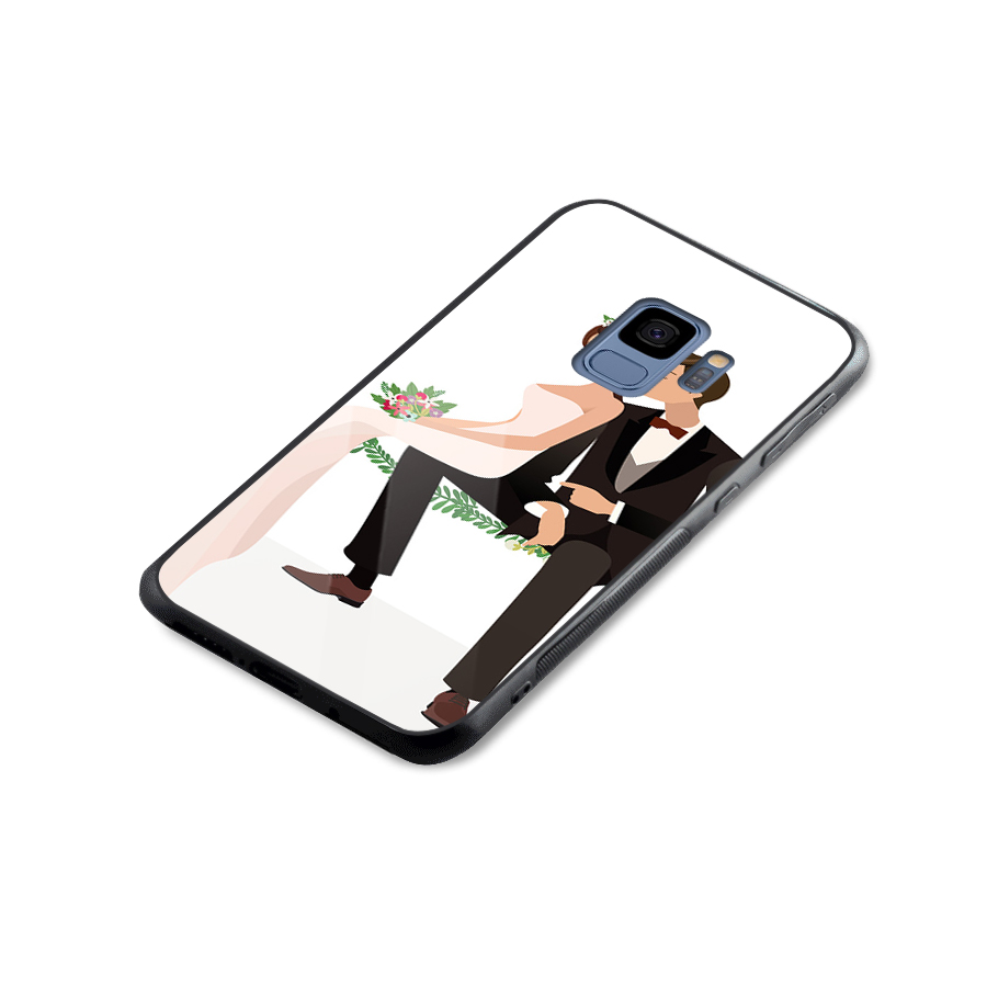 Wedding Couple Glass Back Case for Galaxy S9
