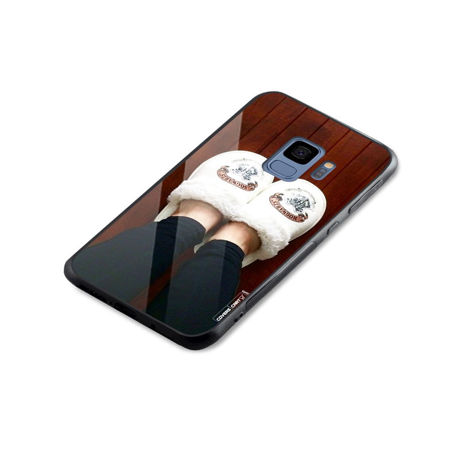 White Feets Glass Back Case for Galaxy S9