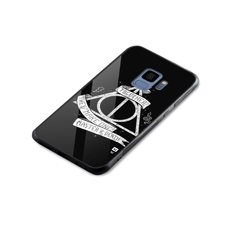 White Ribbon Glass Back Case for Galaxy S9