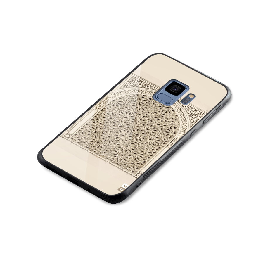 Window Ornaments Glass Back Case for Galaxy S9