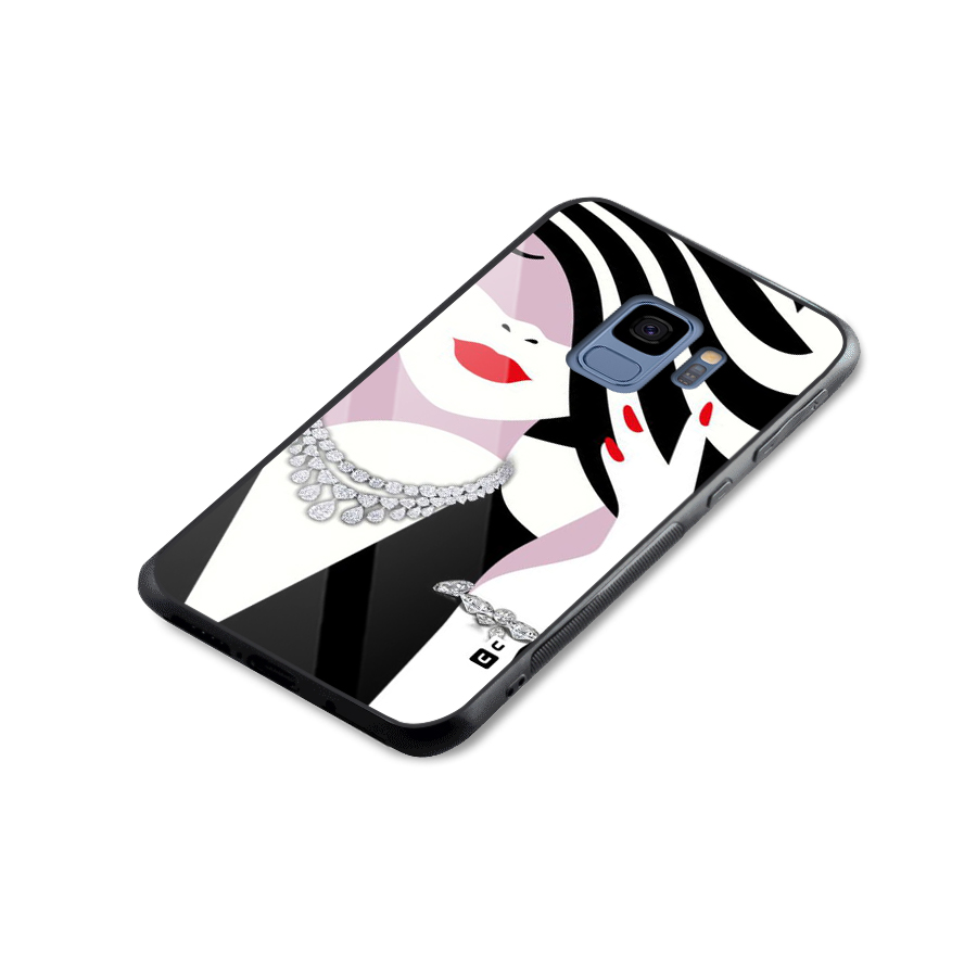 Women Beauty Glass Back Case for Galaxy S9