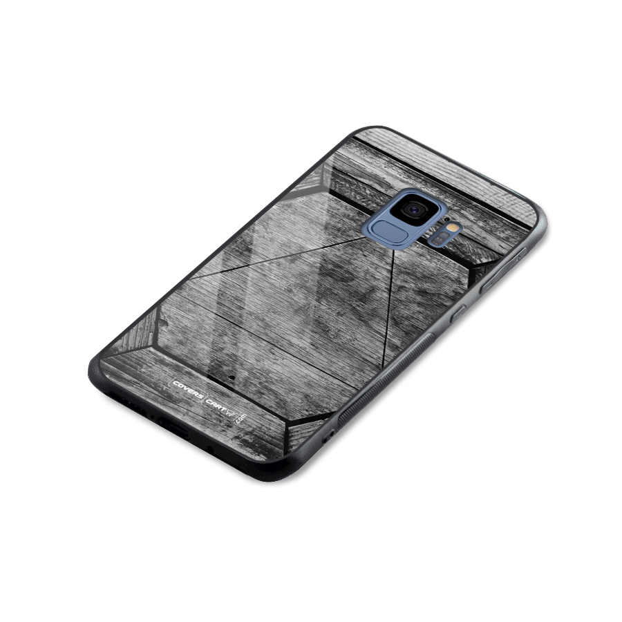 Wooden Hexagon Glass Back Case for Galaxy S9