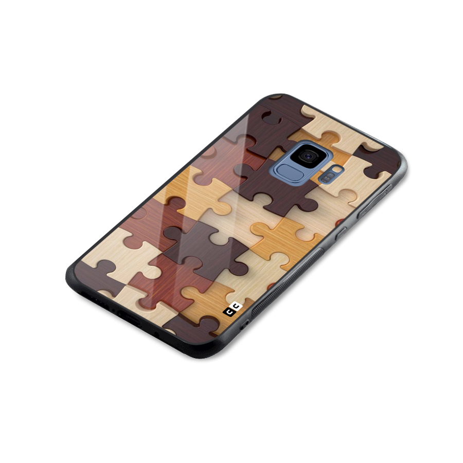 Wooden Puzzle (Printed) Glass Back Case for Galaxy S9