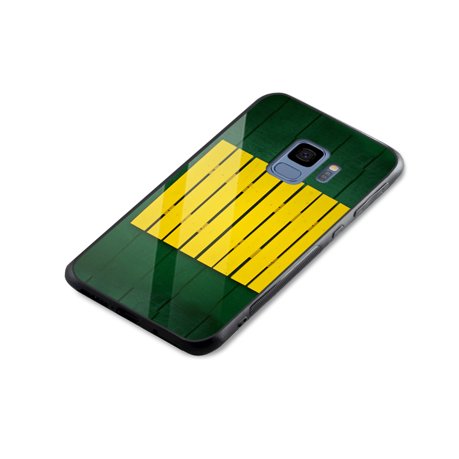 Yellow Fence Glass Back Case for Galaxy S9