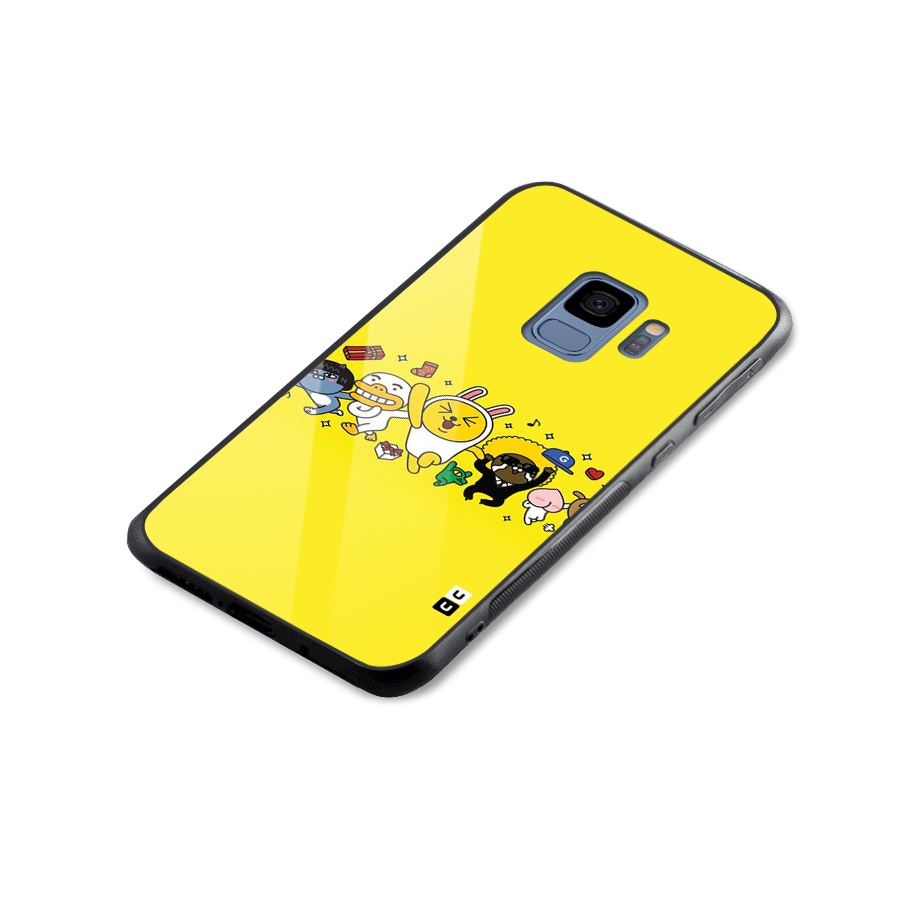 Yellow Friends Glass Back Case for Galaxy S9