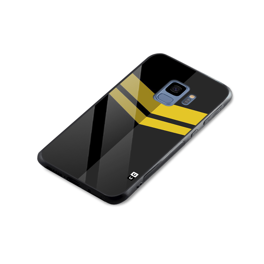 Yellow Lines Glass Back Case for Galaxy S9