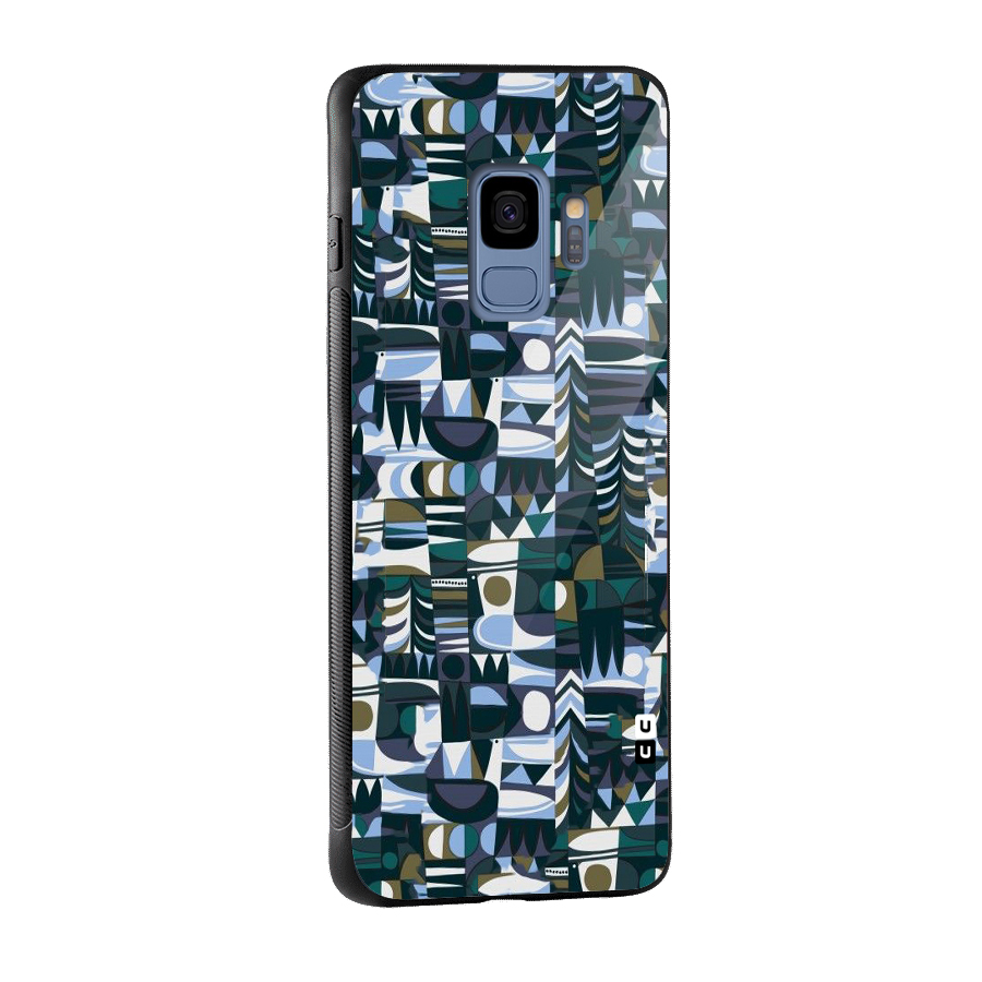 Abstract Blues Glass Back Case for Galaxy S9
