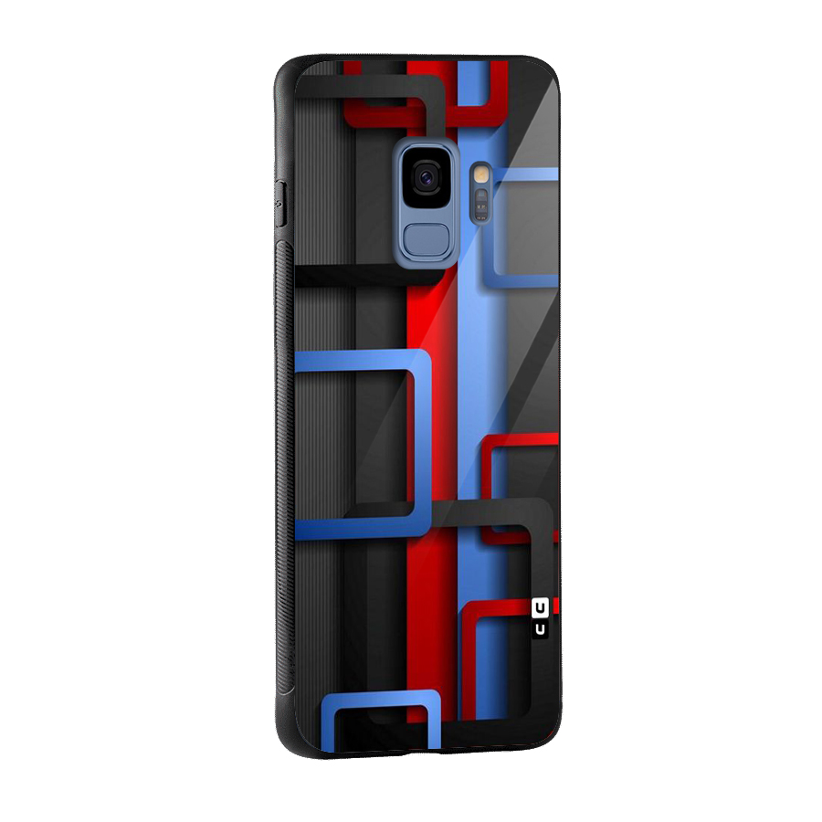 Abstract Box Glass Back Case for Galaxy S9