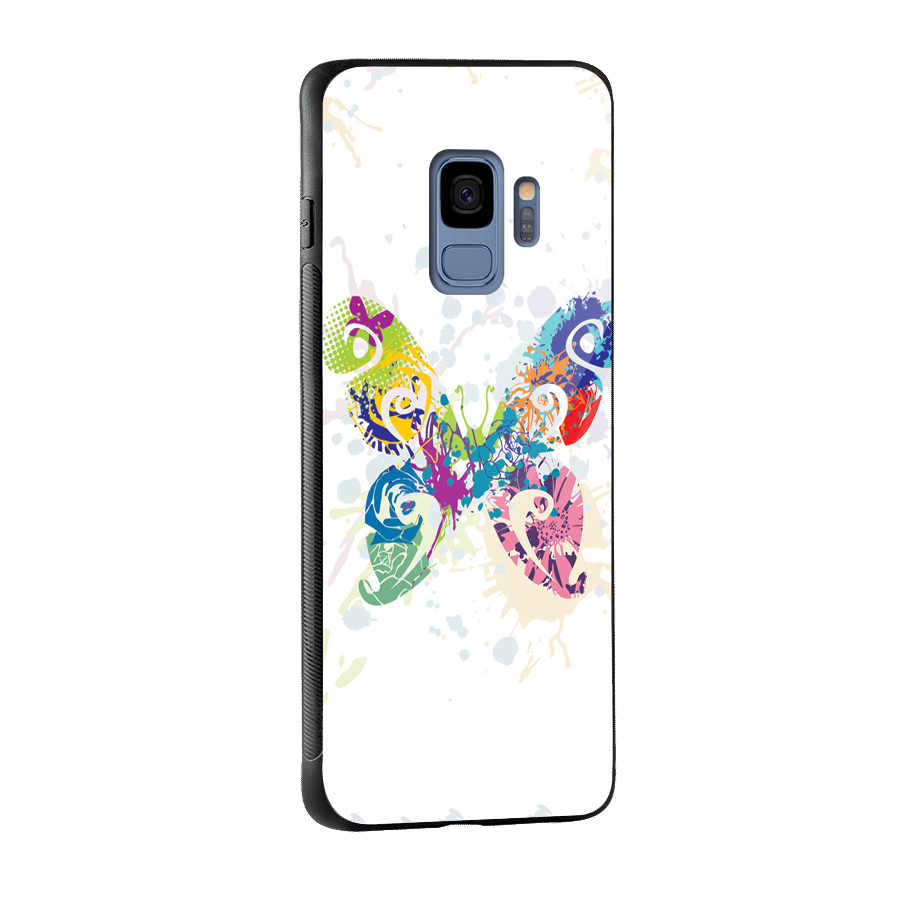 Abstract Butterfly Glass Back Case for Galaxy S9