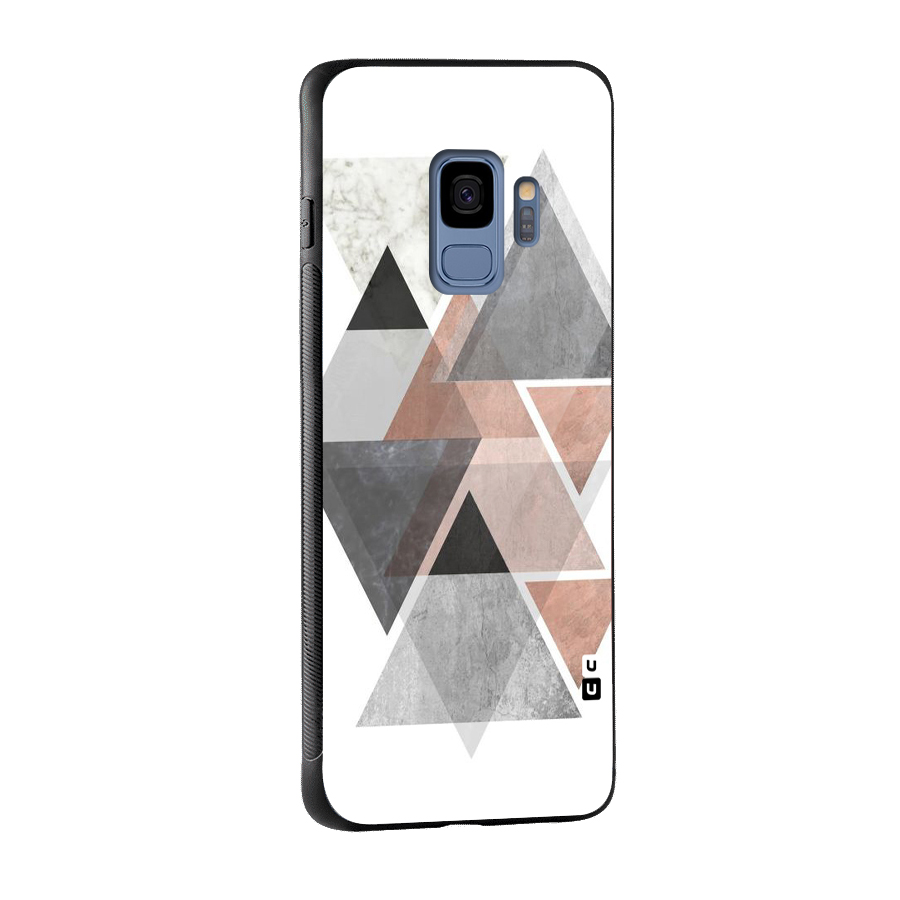 Abstract Diamond Pink Design Glass Back Case for Galaxy S9