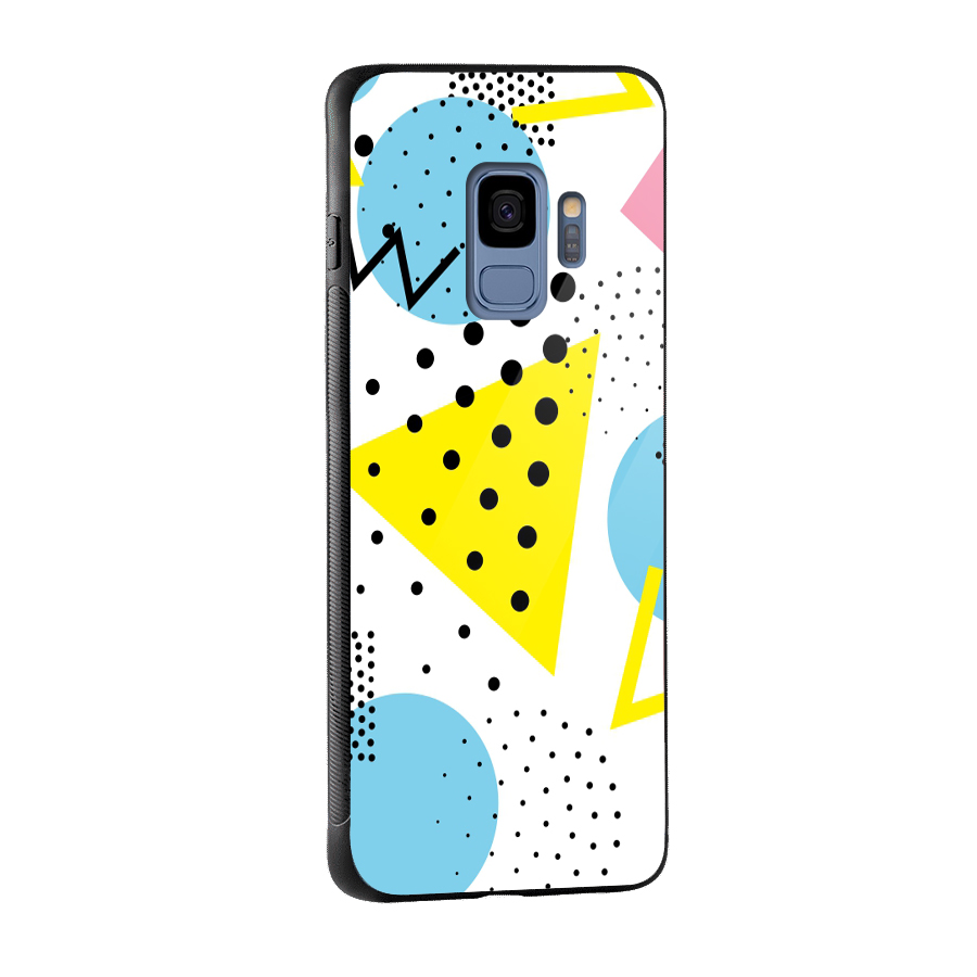 Abstract Geometry Glass Back Case for Galaxy S9