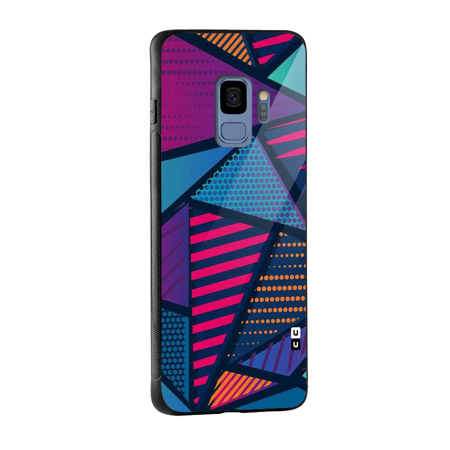 Abstract Lines Polka Glass Back Case for Galaxy S9