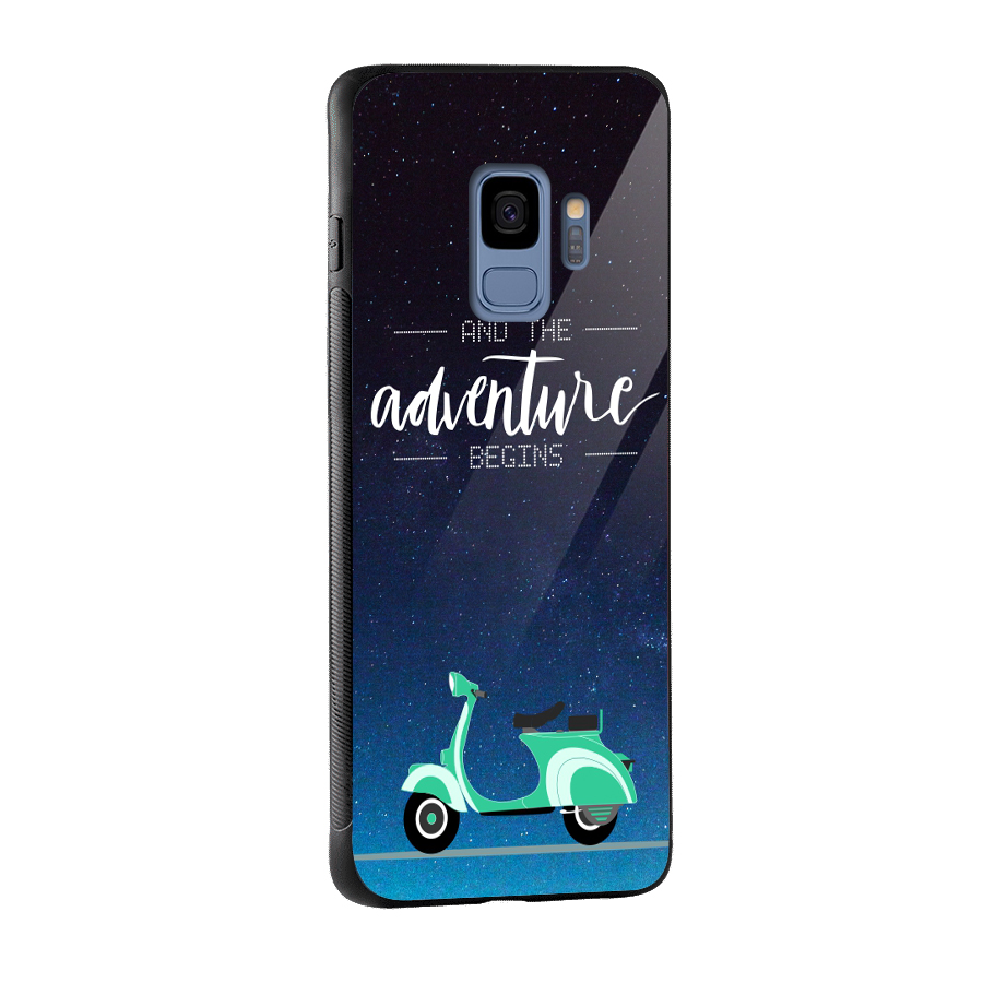 Adventure Scooter Glass Back Case for Galaxy S9