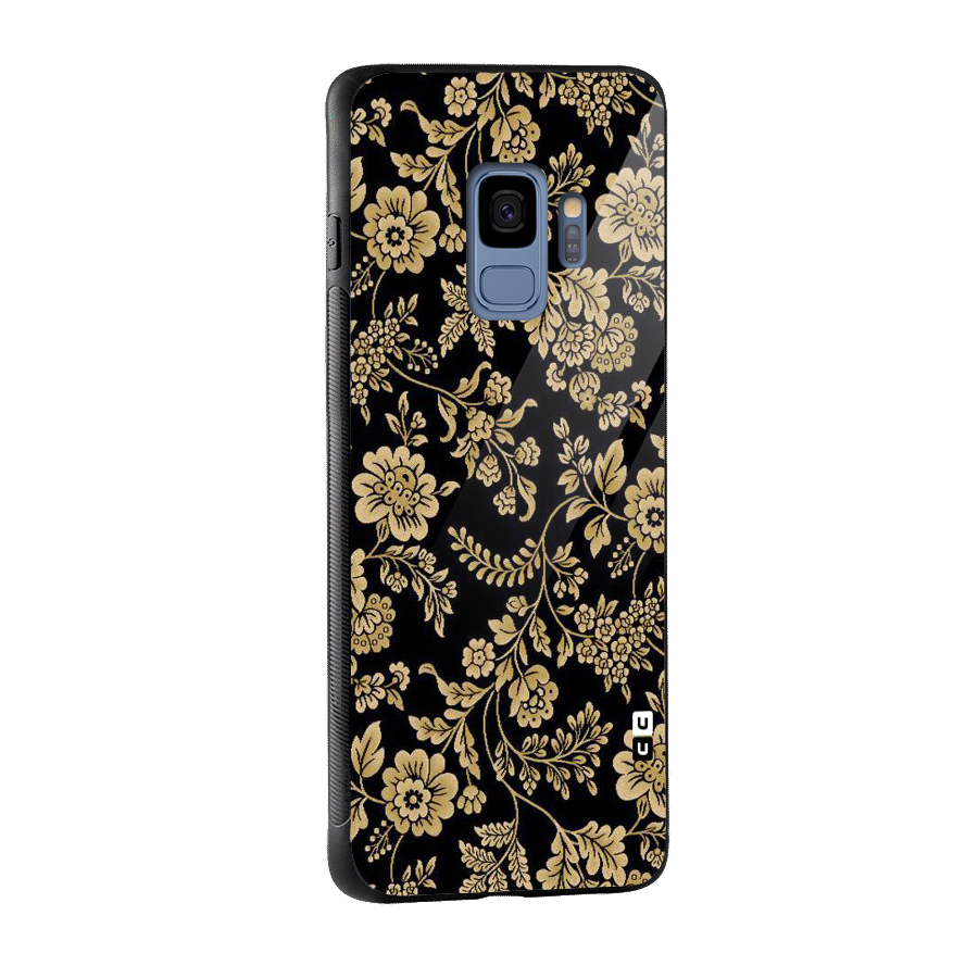 Aesthetic Golden Design Glass Back Case for Galaxy S9