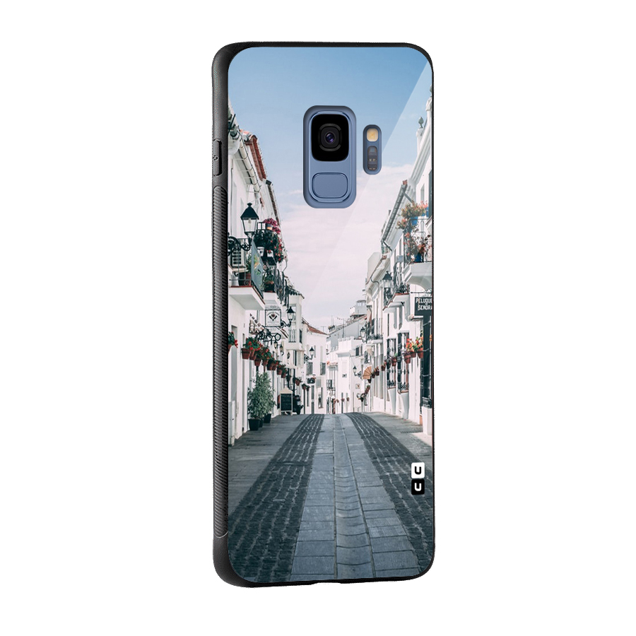 Aesthetic Street Glass Back Case for Galaxy S9