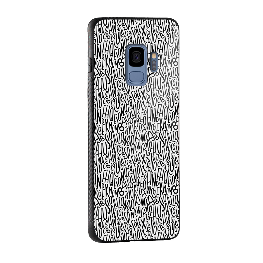 Alphabet Seamless Abstract Glass Back Case for Galaxy S9