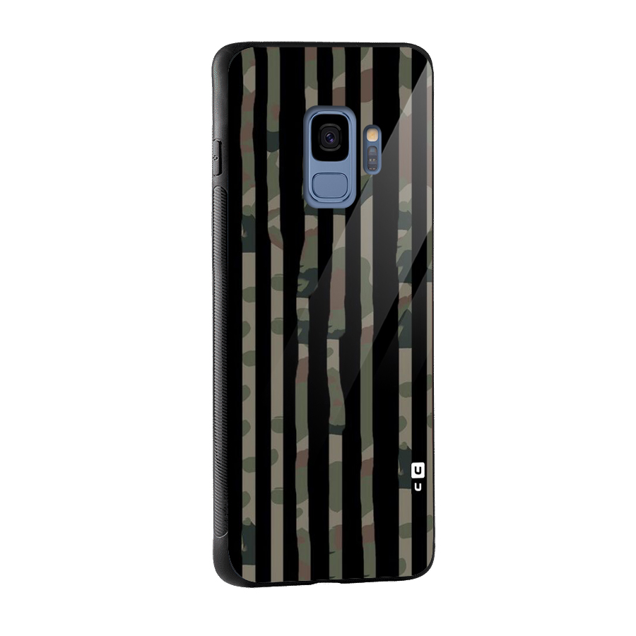 Army Stripes Glass Back Case for Galaxy S9