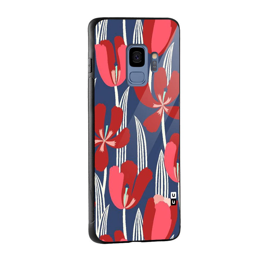 Artistic Tulips Glass Back Case for Galaxy S9