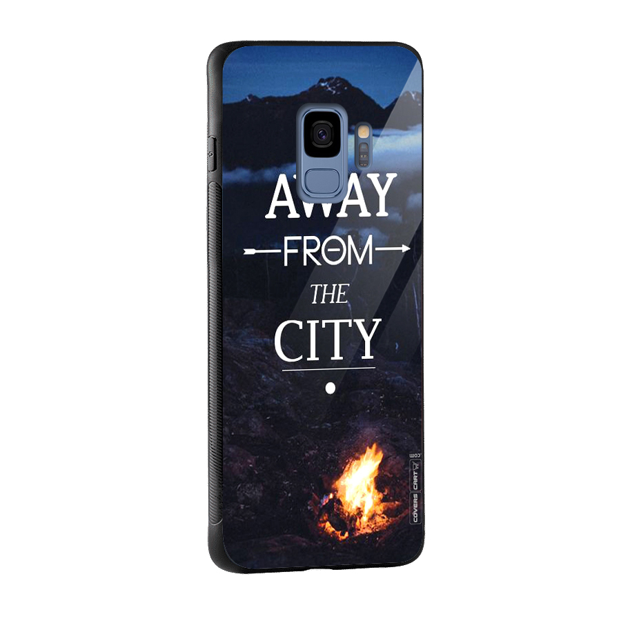 Away From City Glass Back Case for Galaxy S9