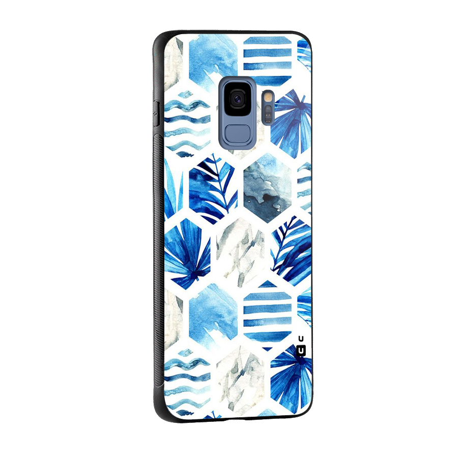 Beach Vibes Pentagon Design Glass Back Case for Galaxy S9