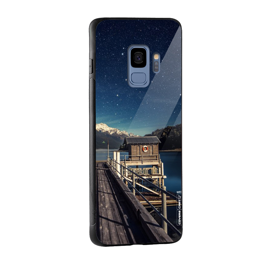 Beautiful Dock Hut Glass Back Case for Galaxy S9