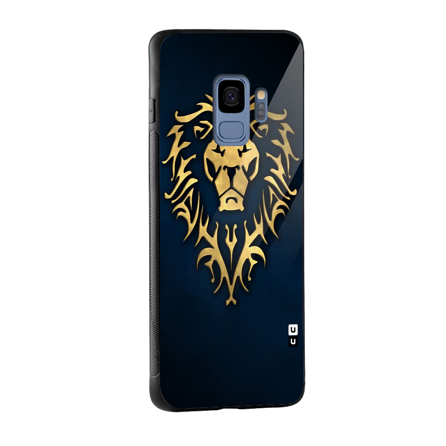 Beautiful Golden Lion Design Glass Back Case for Galaxy S9