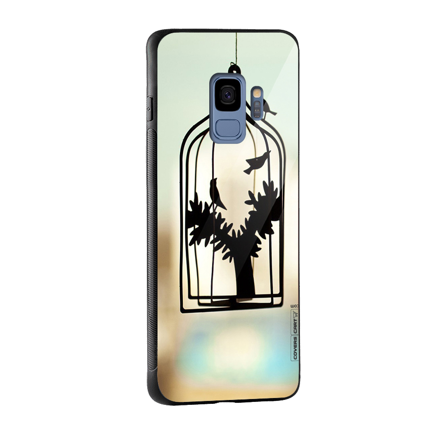 Beautiful Pegion Cage Glass Back Case for Galaxy S9