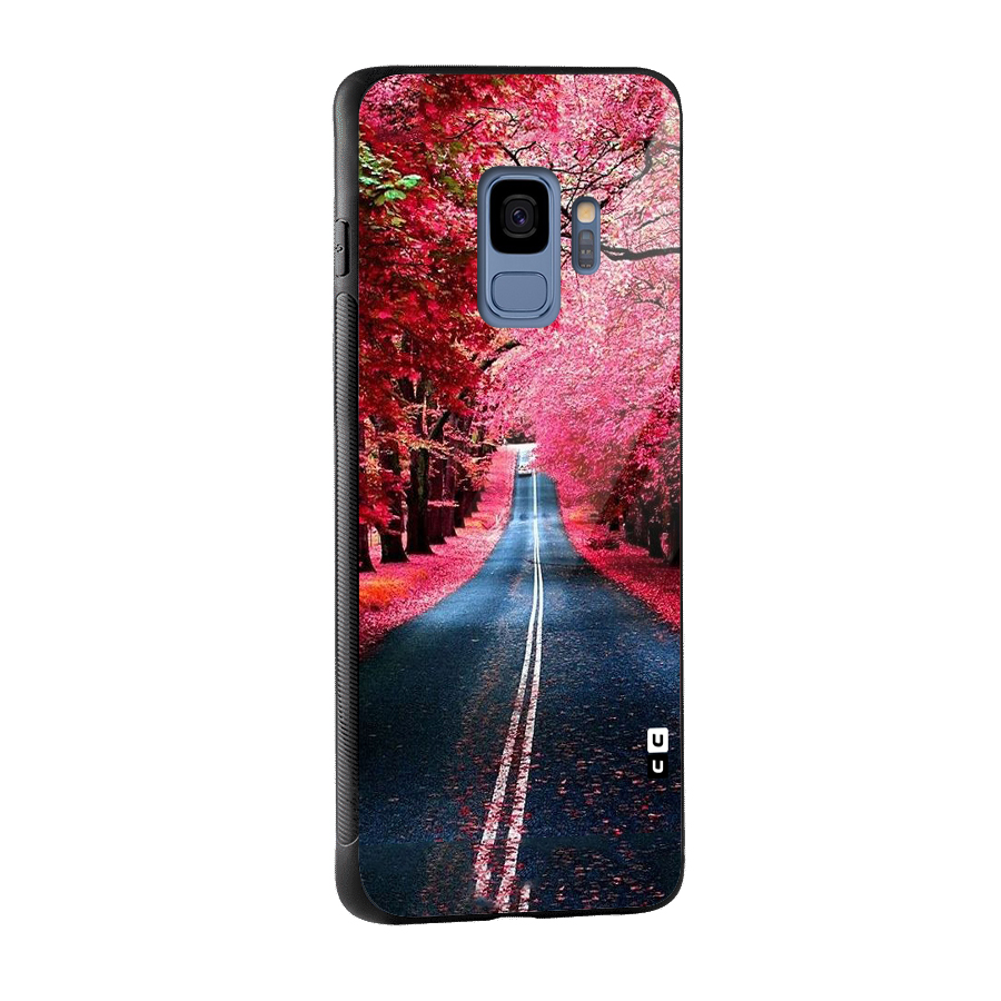 Beautiful Red Trees Glass Back Case for Galaxy S9