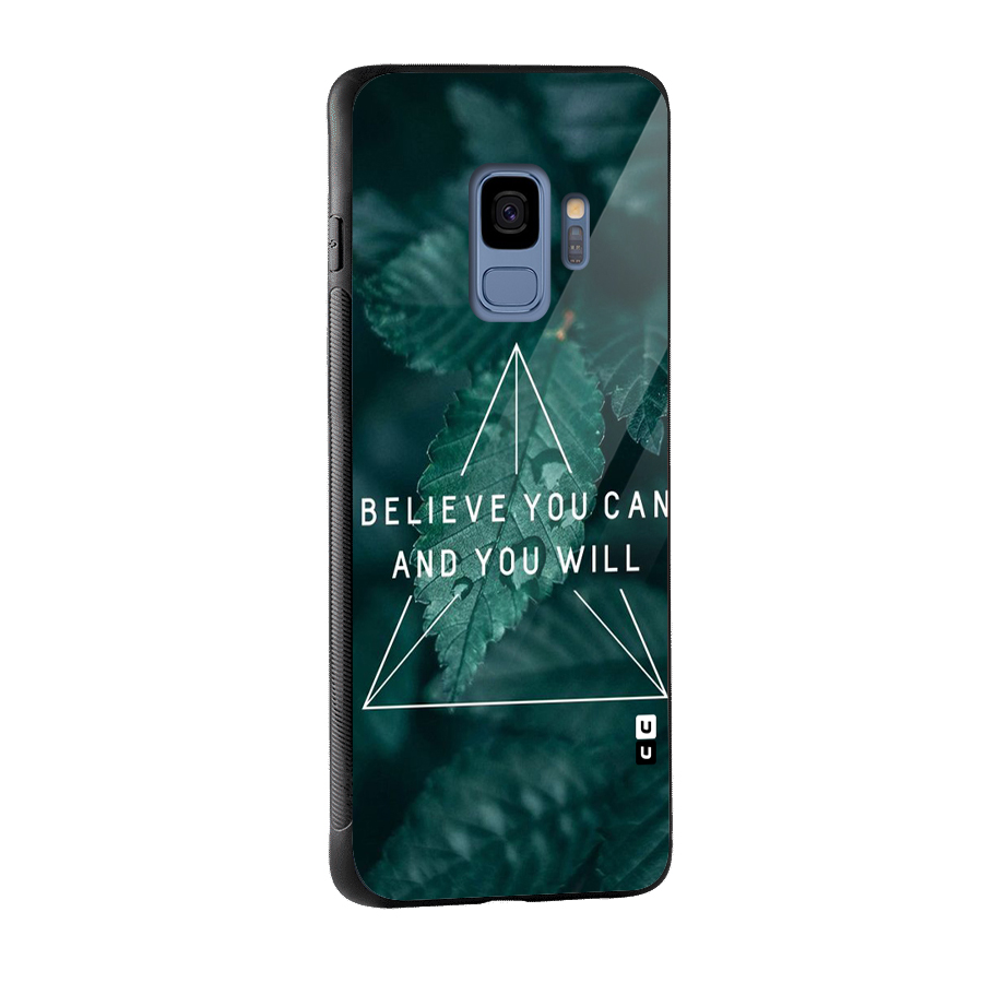 Believe You Can Motivation Glass Back Case for Galaxy S9