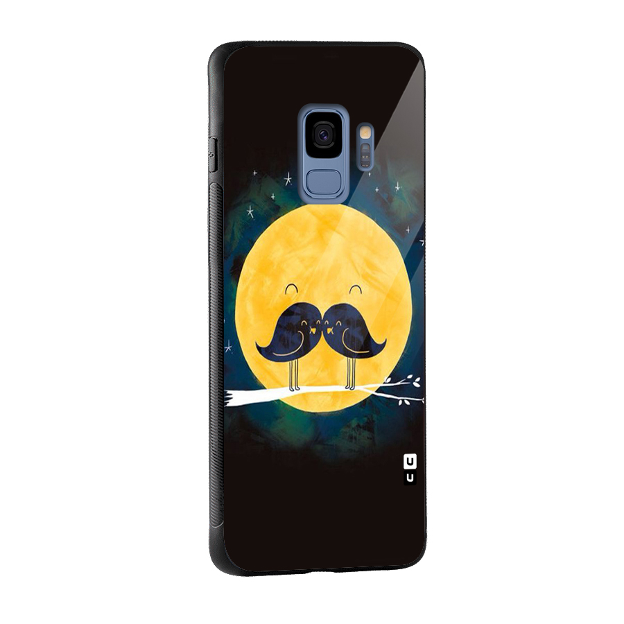 Bird Moustache Glass Back Case for Galaxy S9