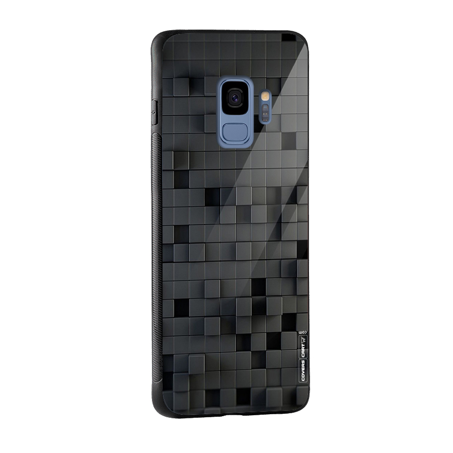 Black Bricks Glass Back Case for Galaxy S9