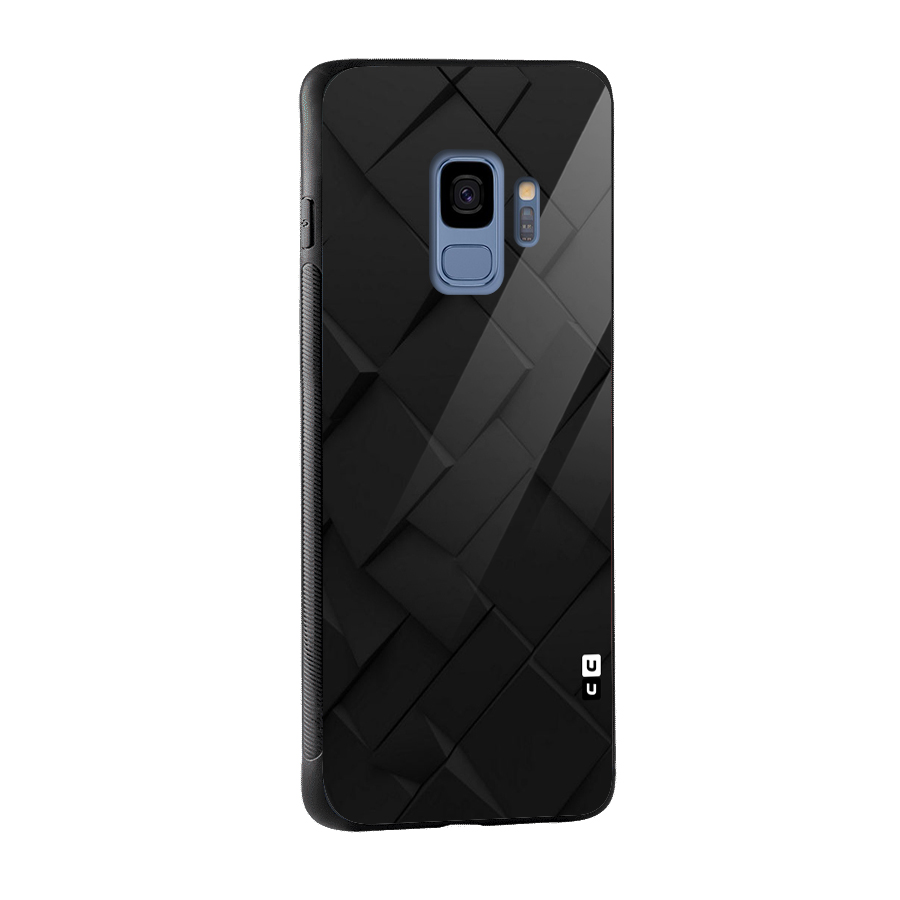 Black Elegant Design Glass Back Case for Galaxy S9