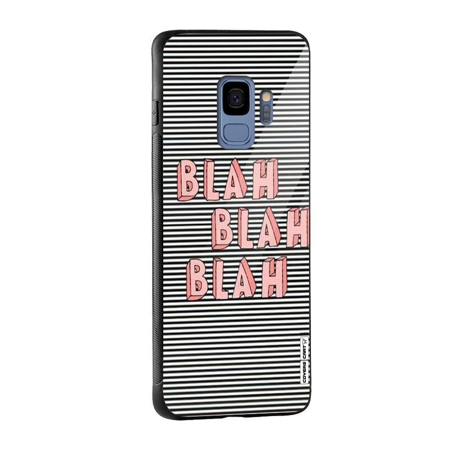 Blah Stripes Glass Back Case for Galaxy S9